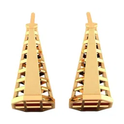 P.C. Chandra Jewellers 18KT Yellow Gold Gorgeous Conical Earrings With Reddish Tint-image-87