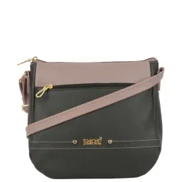 Enoki by Baggit Kiryu N Olive & Purple Color Block Medium Sling Handbag image 1