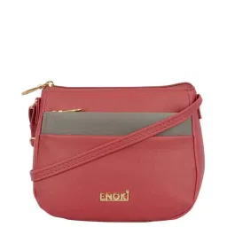 Enoki by Baggit Zarbon Red Solid Small Sling Handbag image 1