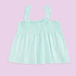 Pantaloons Baby Kids Mint Green Cotton Printed Top image 1