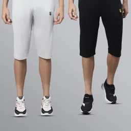 Vimal Jonney Light Grey & Black Regular Fit Lounge Capris- Pack of 2 image 1