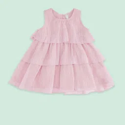 Pantaloons Baby Kids Pink Cotton Regular Fit Dress image 1