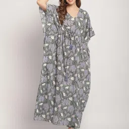 Secret Wish Green Printed Kaftan Nighty image 1