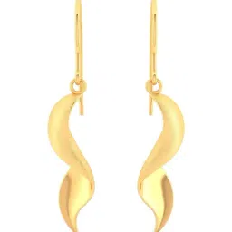 P.C. Chandra Jewellers 18KT Yellow Gold Simple Spiral Patterned Hanging Earrings-image-97
