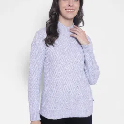 Crimsoune Club Light Purple Self Design Sweater image 1