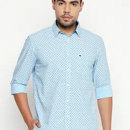 Basics Men Blue Slim Fit Printed Casual Shirt-picture-11