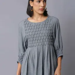 W Blue Woven Pattern Tunic image 1