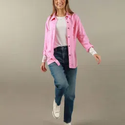 American Eagle Outfitters Pink Regular Fit Shirt image 1