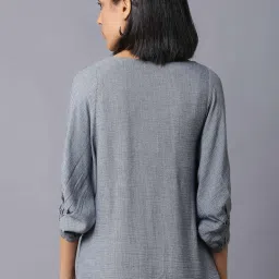 W Blue Woven Pattern Tunic image 2