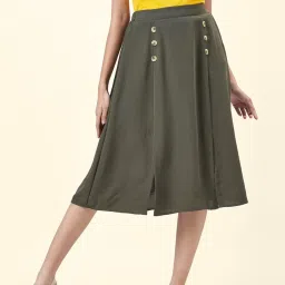 Honey by Pantaloons Olive Green A-Line Skirt image 1