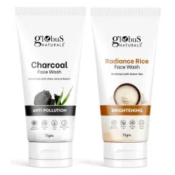 Globus Naturals Charcoal & Radiance Rice Face Wash Combo image 1