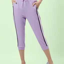 Ajile by Pantaloons Lilac Cotton Printed Capri image 1