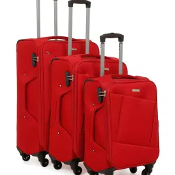 Teakwood Leathers Red Soft Case Large Trolley Bag Set of 3 - 95.5Ltrs image 1