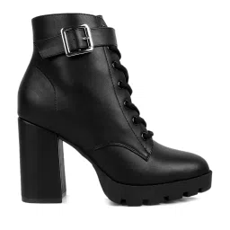 London Rag Women's Black Derby Boots image 1