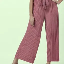 Honey by Pantaloons Pink Striped Pants image 1