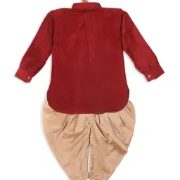 VASTRAMAY SISHU Maroon & Rose Gold Relaxed Fit Kurta Set image 2