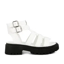 London Rag Women's White Ankle Strap Sandals image 1