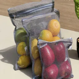Mason Home Grey Mesh Premium Fridge Storage Bag - Set of 3 image 2
