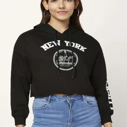 People by Pantaloons Black Printed Sweatshirt image 1