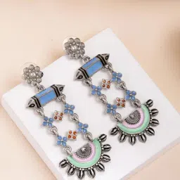 Karatcart Silver Multicolored Earrings for Women-picture-35