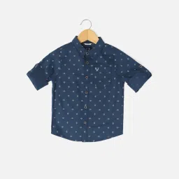 Allen Solly Junior Navy Printed Full Sleeves Shirt image 1