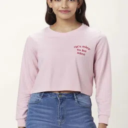 Honey by Pantaloons Pink Cotton Printed Sweatshirt image 1