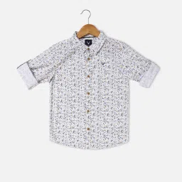 Allen Solly Junior White Printed Full Sleeves Shirt image 1