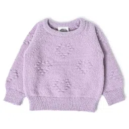 MiArcus Kids Light Purple Solid Full Sleeves Sweater image 1