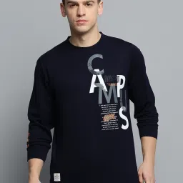 showoffff Showoff Navy Blue Regular Fit Printed Sweatshirt image 1
