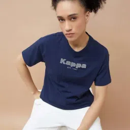 Kappa Dark Blue Cotton Regular Fit Printed T-Shirt-image-11