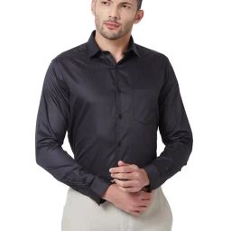 Kenneth Cole Black Slim Fit Cotton Shirt-picture-17