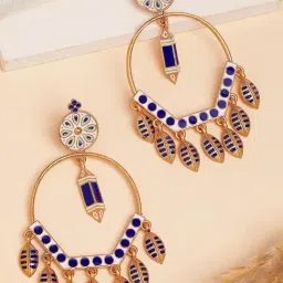 Karatcart Gold-Tone Plated Blue Earrings for Women-image-92