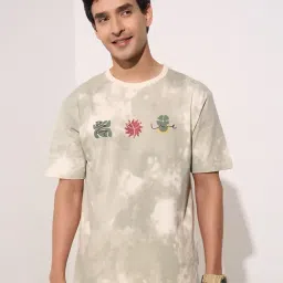 7 Alt by Pantaloons Grey Relaxed Fit Printed T-Shirt-image-7