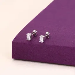 Kai Jewel Sterling Silver Oval Cut Crystals Casual Stud Earrings for Women-image-1