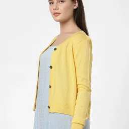 Vero Moda Yellow Regular Fit Cardigans image 3