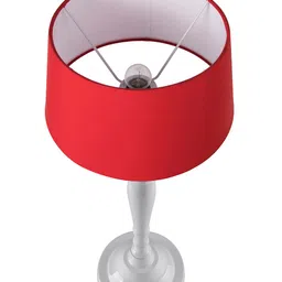 Homesake White & Red Solid Handcrafted Bedside Standard Lamp image 2