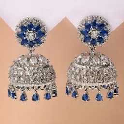 Karatcart Silver Blue Earrings for Women-picture-37