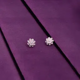 Kai Jewel Sterling Silver Minimalistic Pink Blooms Earrings for Women-image-91