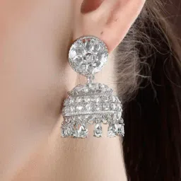 Karatcart Silver Earrings for Women image 5