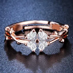Jewels Galaxy Rose Gold Plated AD Studded Floral Adjustable Finger Ring-picture-25