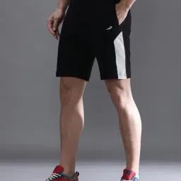 Crocodile Black Cotton Solid Slim Fit Shorts image 4