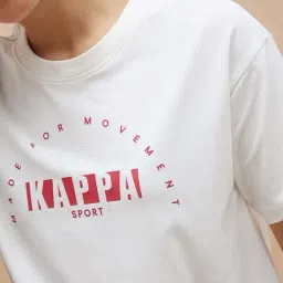 Kappa Off White Cotton Regular Fit Printed T-Shirt image 5