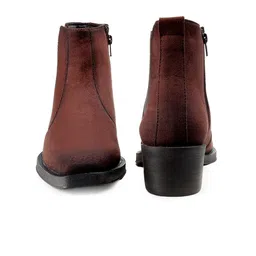 Bxxy Men Round Toe Elevator Block Heel Slip-on Regular Boots image 5