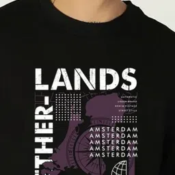 Moda Rapido Men Typography Printed Drop-Shoulder Sleeves Pure Cotton Bio Finish T-shirt image 2