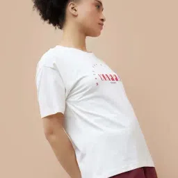 Kappa Off White Cotton Regular Fit Printed T-Shirt image 4