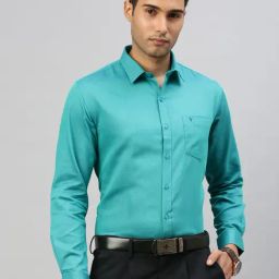 Ramraj Green Cotton PolyCotton Regular Fit  Shirts-picture-41