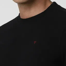 Van Heusen Black Regular Fit Texture Sweatshirt image 4