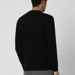 Van Heusen Black Regular Fit Texture Sweatshirt image 2