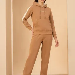 Sweet Dreams Cafe Cream Fleece Solid Tracksuit-picture-41