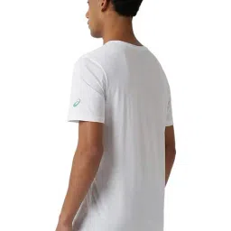 Asics White Cotton Regular Fit Printed Sports T-Shirt image 2